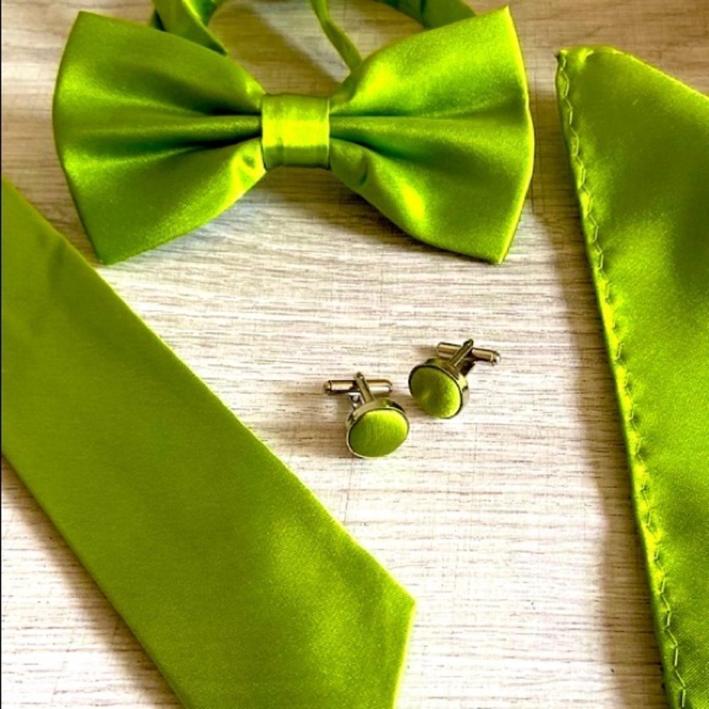 NEW Mens BowTie Handkerchief Necktie Cufflinks Set - Picture 4 of 6